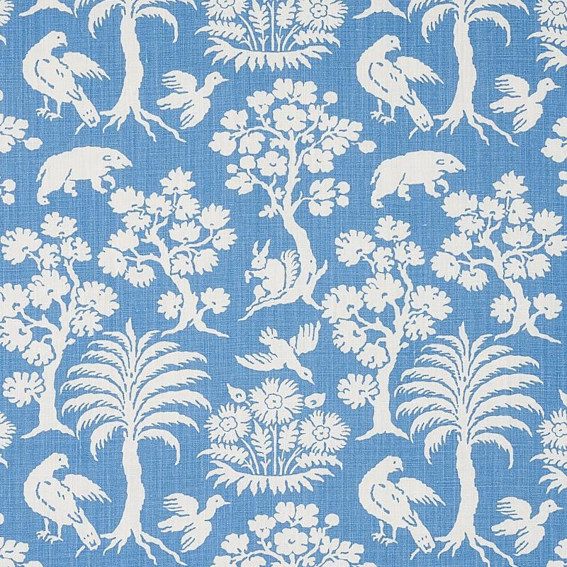 Woodland Silhouette Blue 176176 by Schumacher Fabric Flight Of Fancy 13.5" - Fabric Carolina -
