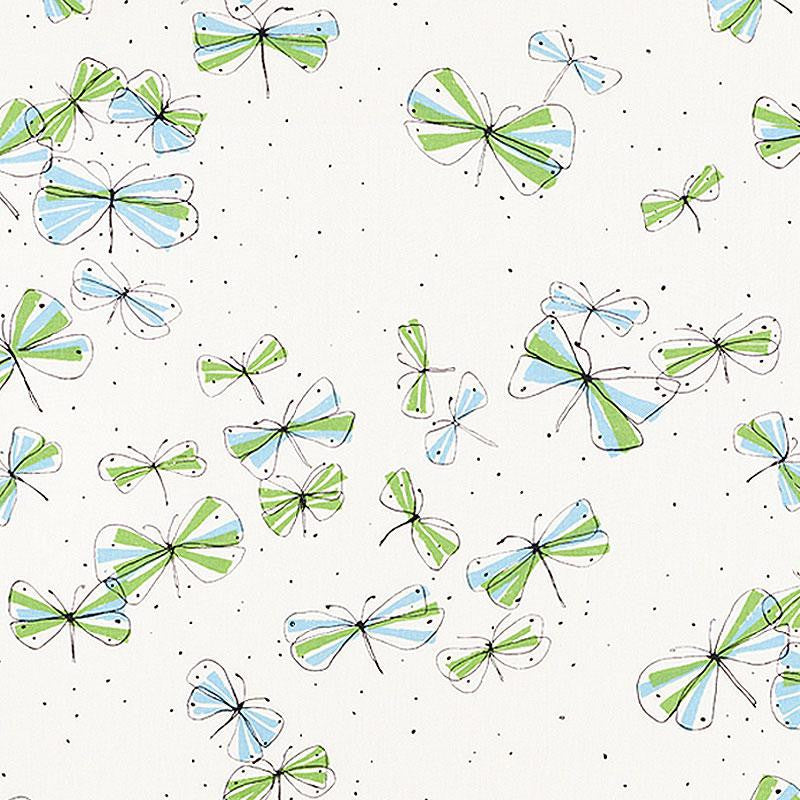 Monarch'S March Sky & Leaf 178280 by Schumacher Fabric Vera Neumann 53.25" - Fabric Carolina -
