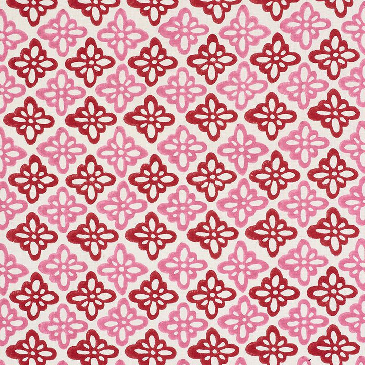 Pattee Hand Block Print Pink 179300 by Schumacher Fabric Molly Mahon 3.0" - Fabric Carolina -