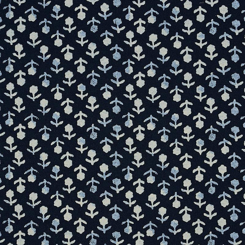 Beatriz Handprint Indigo 179351 by Schumacher Fabric Jacaranda 4.38" - Fabric Carolina -