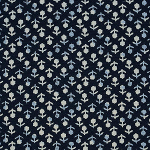 Beatriz Handprint Indigo 179351 by Schumacher Fabric