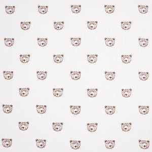 Bear High Performance Print Ivory 180470 by Schumacher Fabric