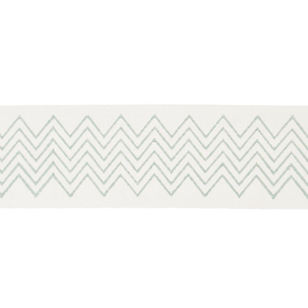 Leora Hand Blocked Tape Narrow Sky 181380 by Schumacher Trim Jacaranda 2.75" - Fabric Carolina -
