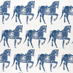 Marwari Horse Navy 5011130 by Schumacher Wallpaper