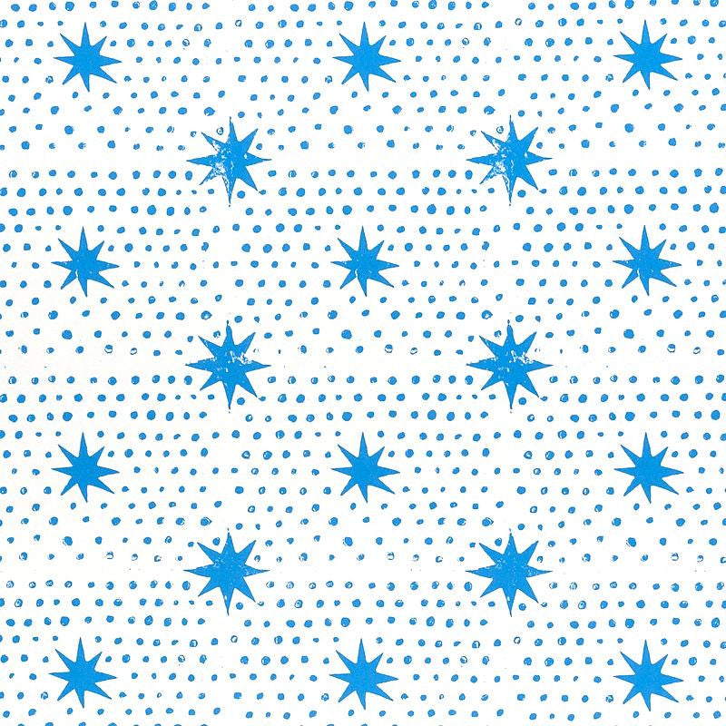 Spot & Star Blue 5011170 by Schumacher Designer Wallpaper Molly Mahon 7.0" - Swanky Fabrics -