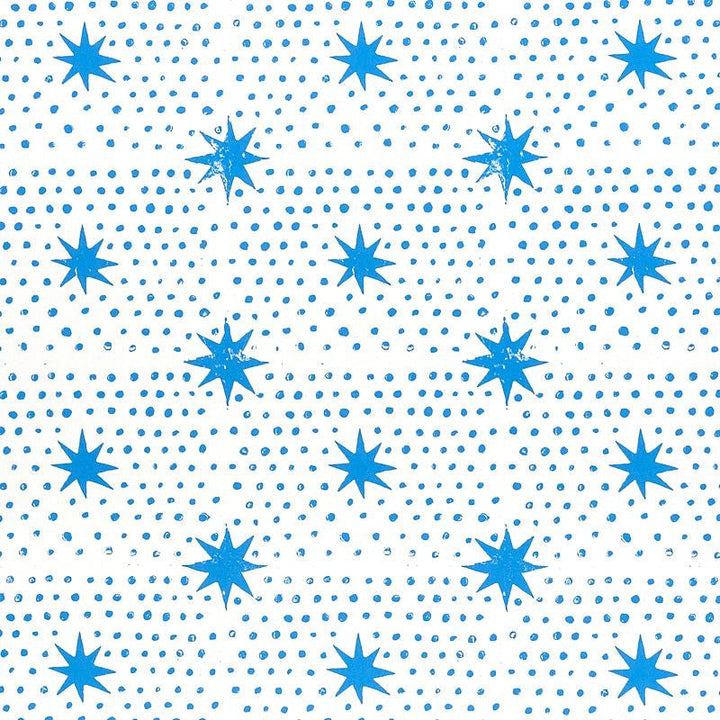 Spot & Star Blue 5011170 by Schumacher Designer Wallpaper Molly Mahon 7.0" - Swanky Fabrics -