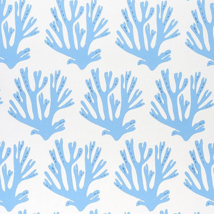 Coral Blue 5011201 by Schumacher Wallpaper Molly Mahon 6.88" - Fabric Carolina -