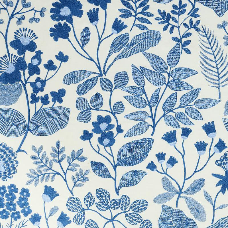 Emaline Embroidery Blue 78311 by Schumacher Fabric Exquisite Embroideries 24.75" - Fabric Carolina -