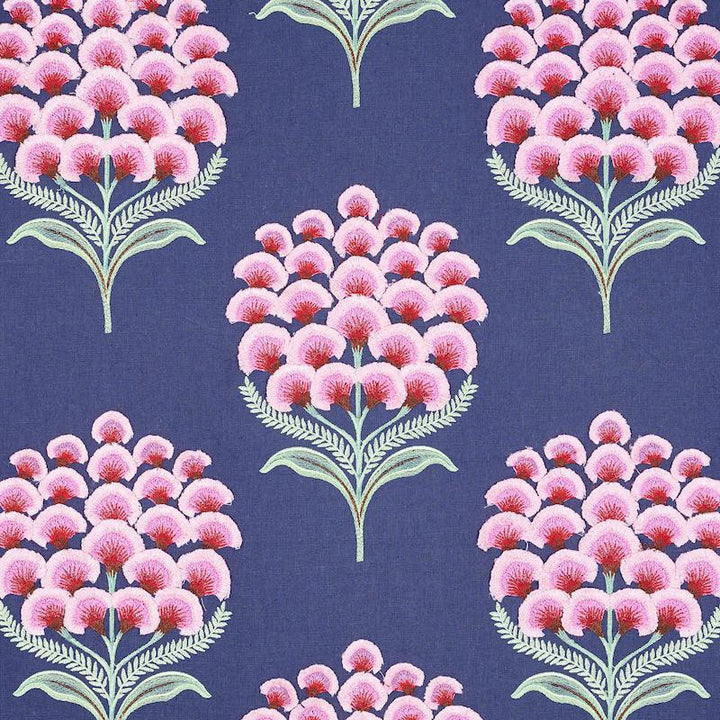 Aurelia Embroidery Navy 78810 by Schumacher Fabric Exquisite Embroideries 16.75" - Fabric Carolina -