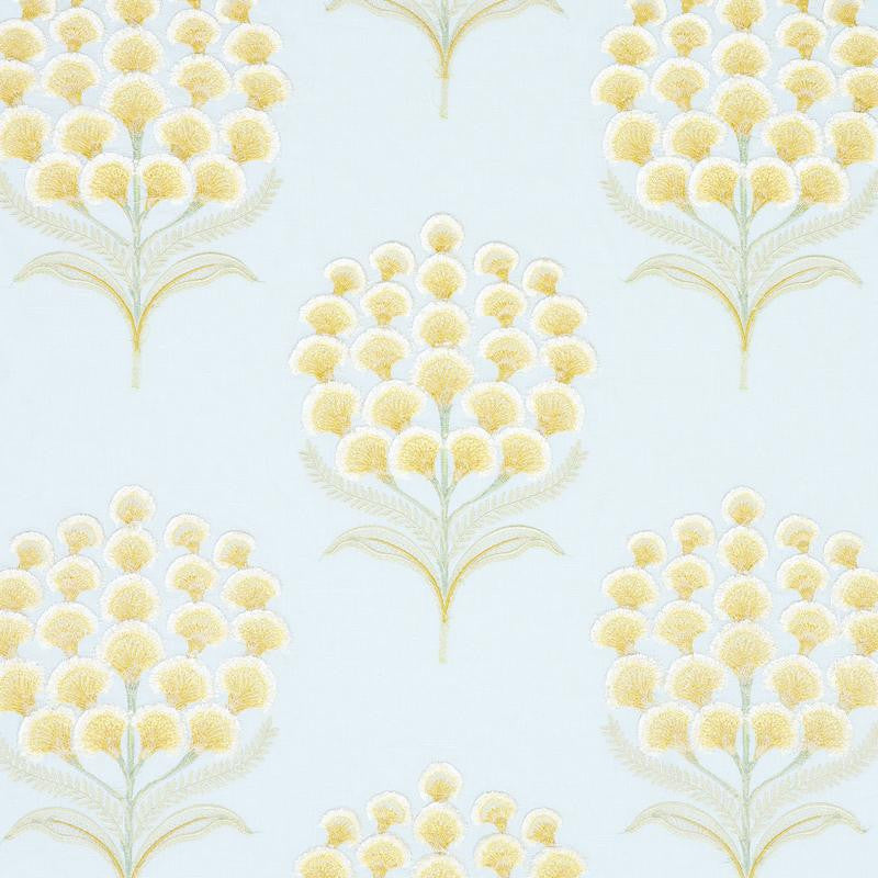 Aurelia Embroidery Sky 78811 by Schumacher Fabric Exquisite Embroideries 16.75" - Fabric Carolina -