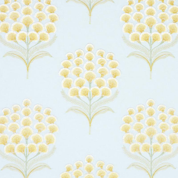 Aurelia Embroidery Sky 78811 by Schumacher Fabric Exquisite Embroideries 16.75" - Fabric Carolina -