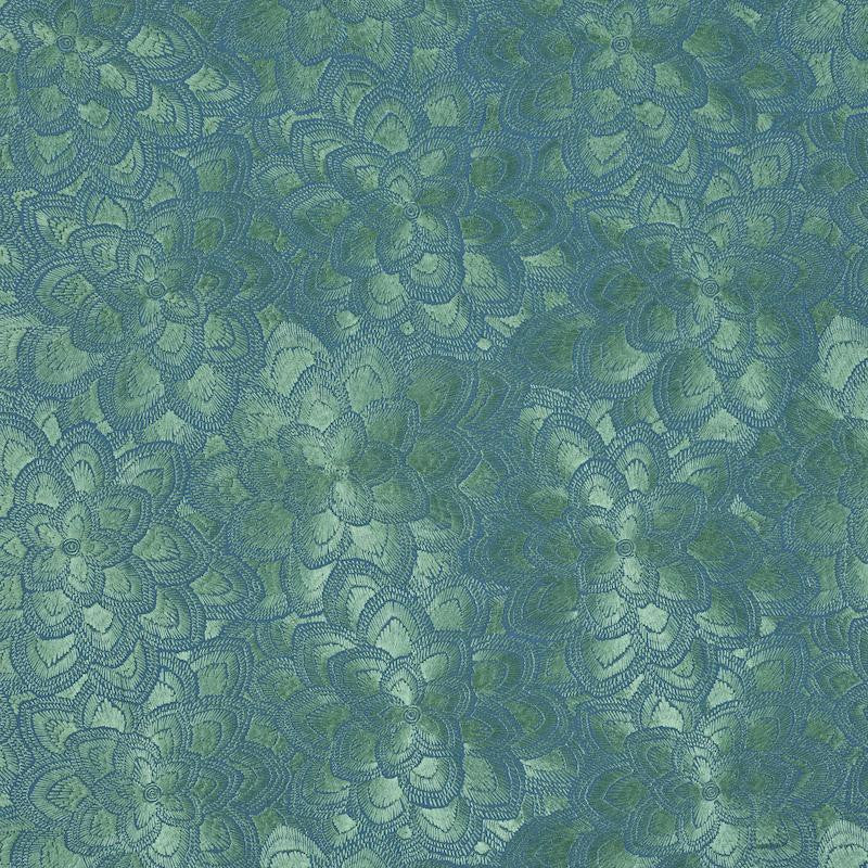 Lotus Embroidery Jade 78342 by Schumacher Fabric Exquisite Embroideries 16.75" - Fabric Carolina -