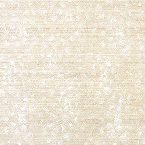 Lotus Embroidery Sisal Ivory 5011210 by Schumacher Wallpaper