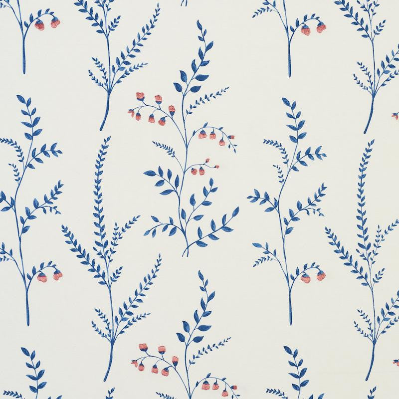 Cynthia Embroidered Print Blue 78350 by Schumacher Designer Fabric Exquisite Embroideries 17.0" - Swanky Fabrics -