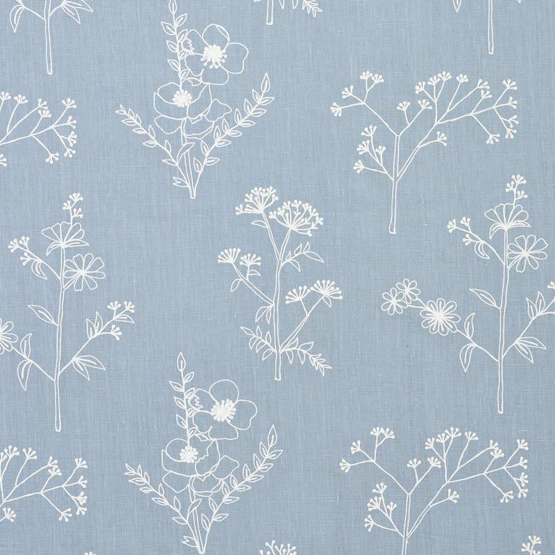 Lisbeth Embroidery Blue 78360 by Schumacher Fabric Exquisite Embroideries 17.38" - Fabric Carolina -