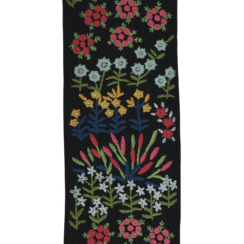 Lula Embroidered Tape Black 79312 by Schumacher Trim Exquisite Embroideries - Fabric Carolina -