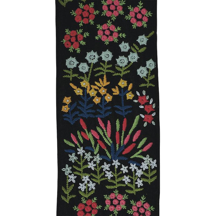 Lula Embroidered Tape Black 79312 by Schumacher Trim Exquisite Embroideries - Fabric Carolina -