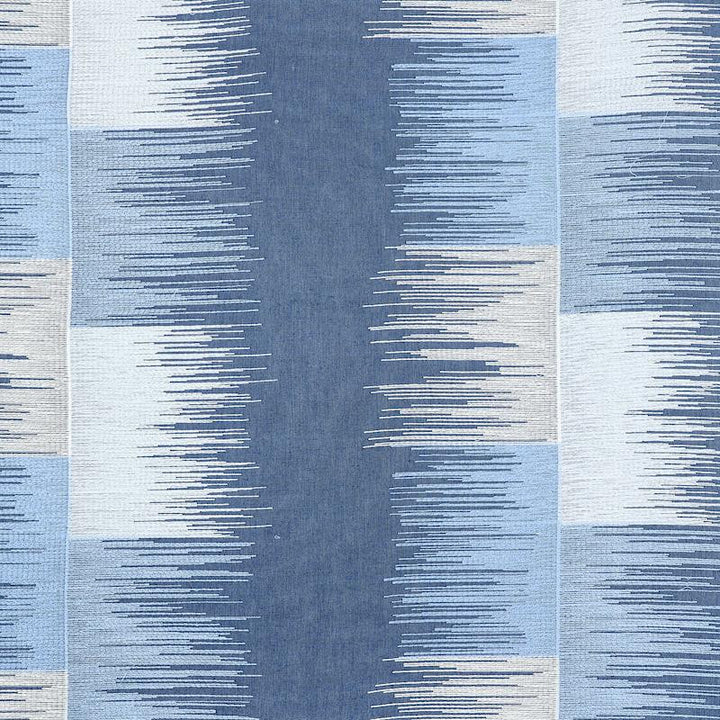 Sunburst Stripe Embroidery Blues 78402 by Schumacher Fabric Exquisite Embroideries 18.0" - Fabric Carolina -