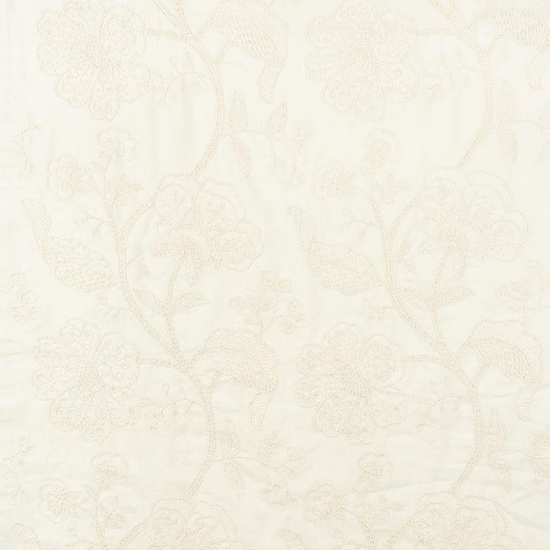 Full Bloom Embroidery Cream 70811 by Schumacher Fabric Contemporary Embroideries 26.0" - Fabric Carolina -