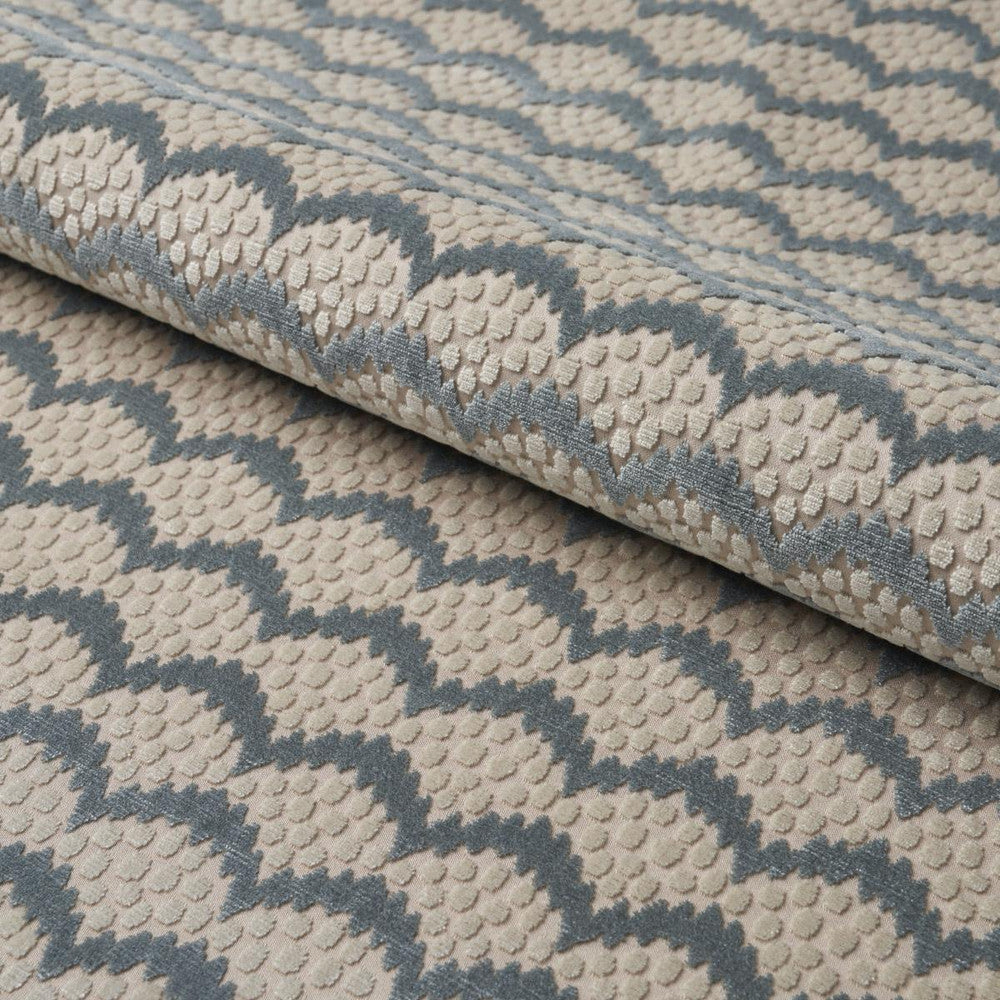 Pollen Cut Velvet Soft Jade 181420 by Schumacher Designer Fabric Neisha Crosland 2.0" - Swanky Fabrics -