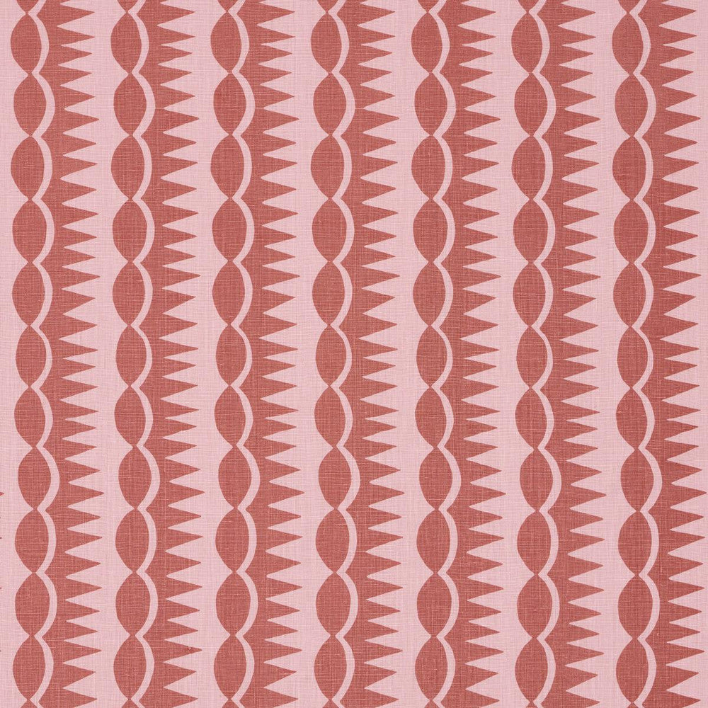 Dagger Stripe Red On Pink 181531 by Schumacher Fabric Drusus Tabor 3.88" - Fabric Carolina -