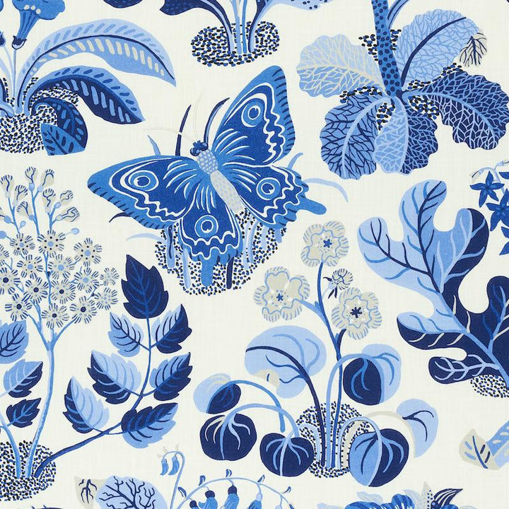 Exotic Butterfly Indoor/Outdoor Marine 177981 by Schumacher Fabric Indoor/Outdoor: Prints & Wovens 26.0" - Fabric Carolina -