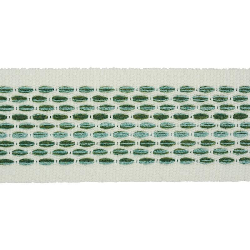 Portola Tape Indoor/Outdoor Green 79420 by Schumacher Trim Indoor/Outdoor: Prints & Wovens - Fabric Carolina -