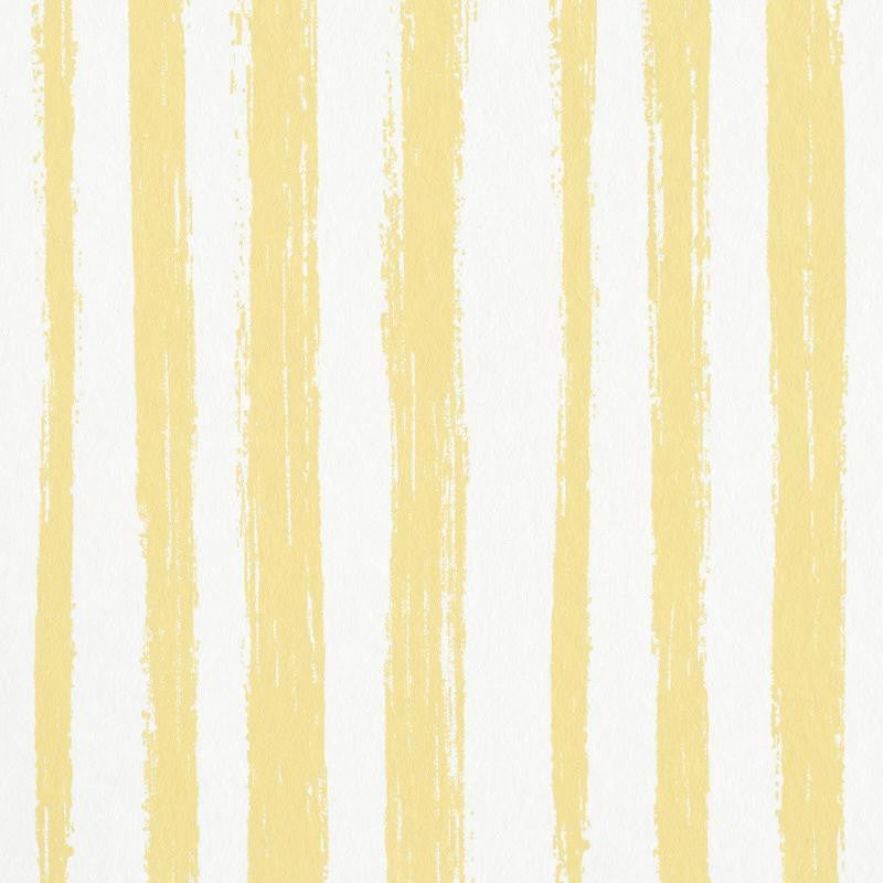 Sketched Stripe Yellow 5011543 by Schumacher Wallpaper Stripe Wallcovering Collection - Fabric Carolina -