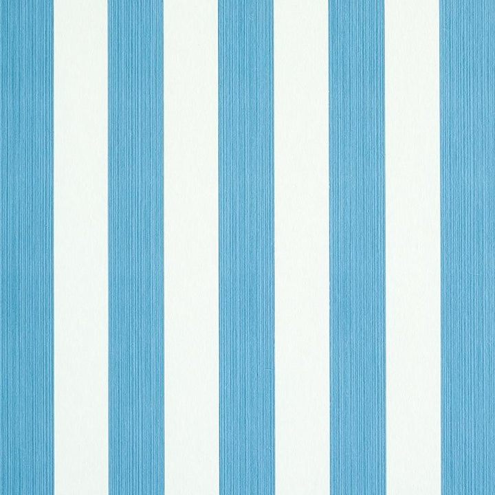 Edwin Stripe Medium Ocean 5011884 by Schumacher Wallpaper Stripe Wallcovering Collection 2.44" - Fabric Carolina -