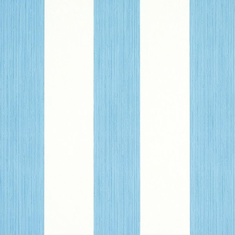 Edwin Stripe Wide Ocean 5011904 by Schumacher Designer Wallpaper Stripe Wallcovering Collection 4.5" - Swanky Fabrics -