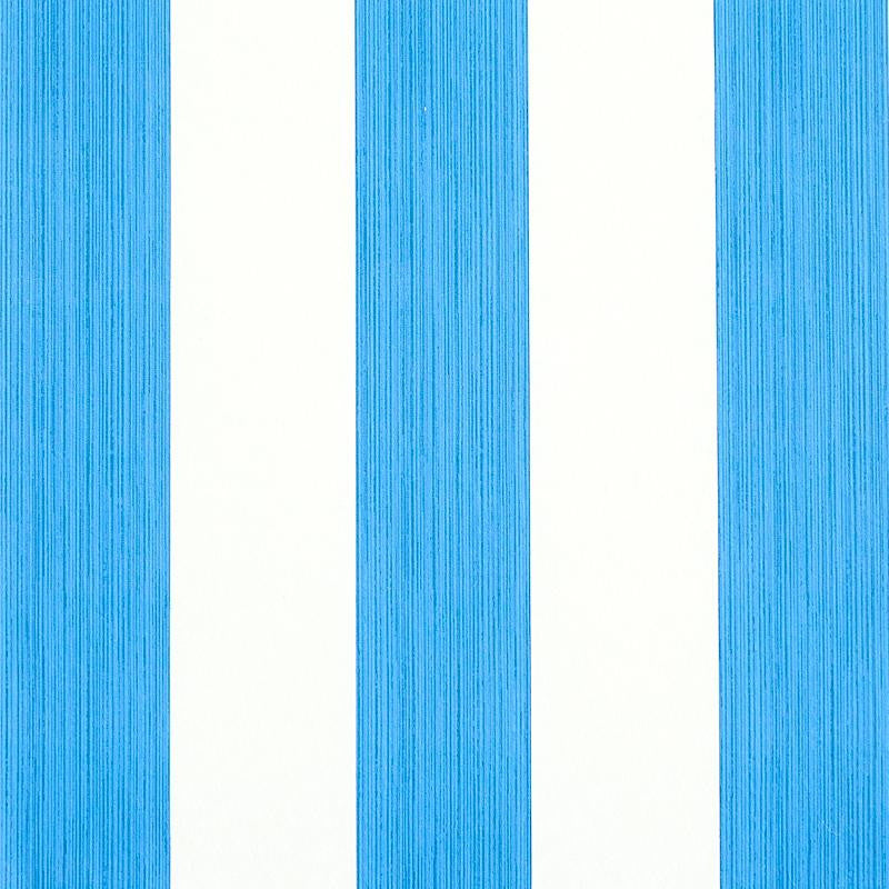Edwin Stripe Wide Cobalt 5011906 by Schumacher Designer Wallpaper Stripe Wallcovering Collection 4.5" - Swanky Fabrics -