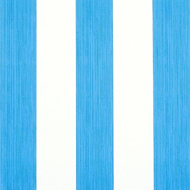 Edwin Stripe Wide Cobalt 5011906 by Schumacher Designer Wallpaper Stripe Wallcovering Collection 4.5" - Swanky Fabrics -