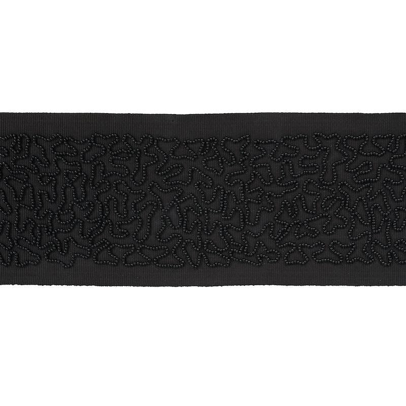 Vermicelli Beaded Tape Black 77482 by Schumacher Trim Rive Gauche - Fabric Carolina -