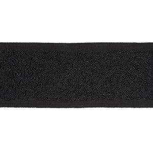 Vermicelli Beaded Tape Black 77482 by Schumacher Trim