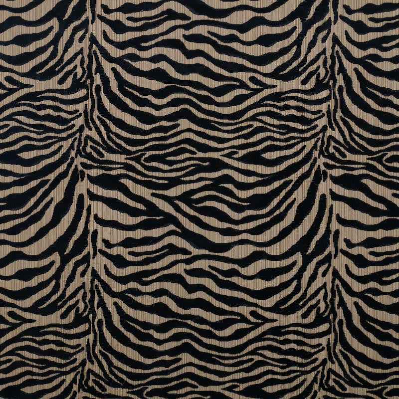Regine Strie Velvet Ebony 77771 by Schumacher Fabric Rive Gauche 26.5" - Fabric Carolina -