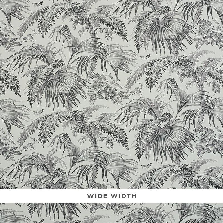 Toile Tropique Black 5011481 by Schumacher Wallpaper Jill Lasersohn 18.0" - Fabric Carolina -