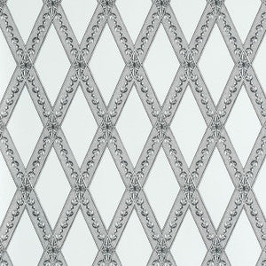 Les Losanges Toile Carbon 5011361 by Schumacher Wallpaper