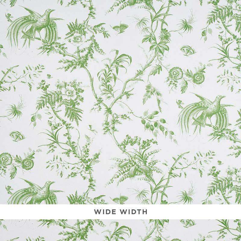 Toile De La Prairie Green 5011710 by Schumacher Wallpaper Jill Lasersohn 26.88" - Fabric Carolina -