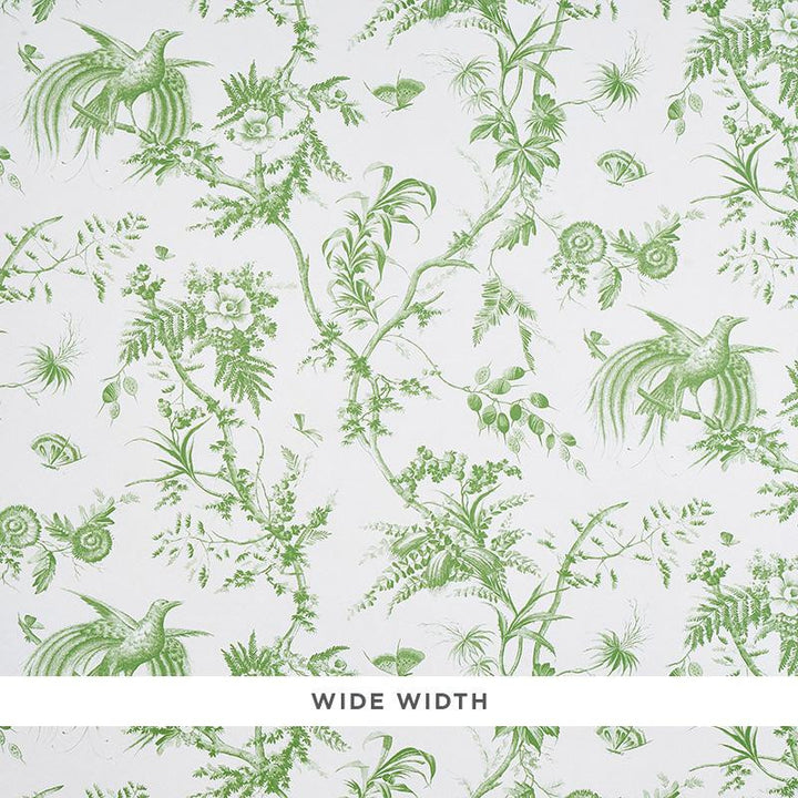Toile De La Prairie Green 5011710 by Schumacher Wallpaper Jill Lasersohn 26.88" - Fabric Carolina -