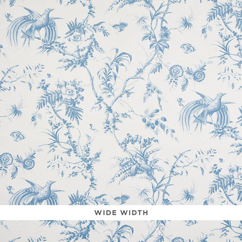 Toile De La Prairie Blue 5011711 by Schumacher Wallpaper Jill Lasersohn 26.88" - Fabric Carolina -