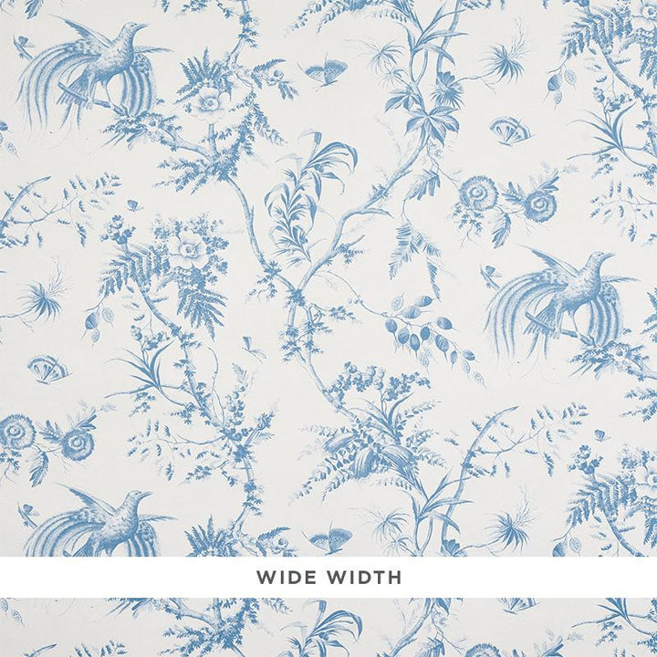 Toile De La Prairie Blue 5011711 by Schumacher Wallpaper Jill Lasersohn 26.88" - Fabric Carolina -