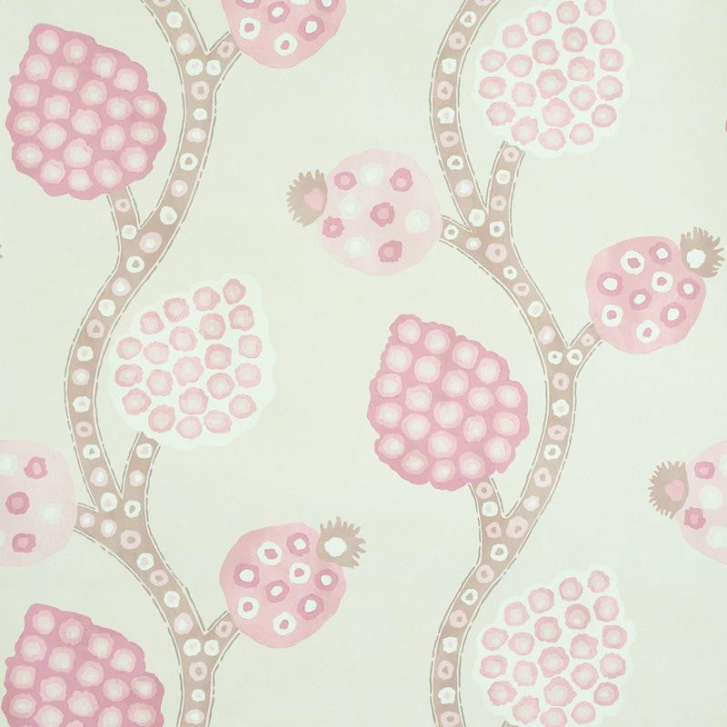 Annabel Warp Print Rose 5011770 by Schumacher Wallpaper Perennial Favorites 27.0" - Fabric Carolina -