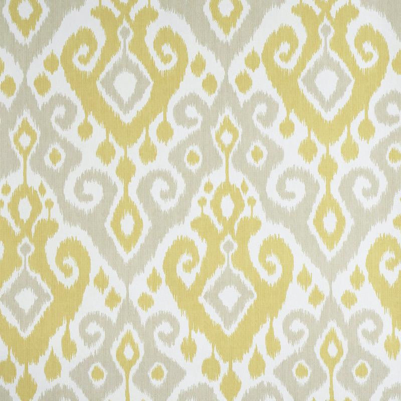 Dedra Damask Yellow & Stone 5011761 by Schumacher Designer Wallpaper Perennial Favorites 13.5" - Swanky Fabrics -