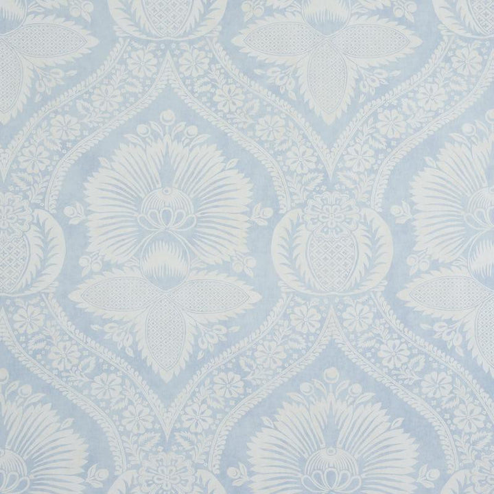 Villandry Damask Print Blue 5011750 by Schumacher Wallpaper Perennial Favorites 18.0" - Fabric Carolina -