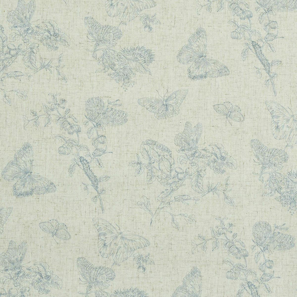 Baudin Butterfly Linen Blue 5011831 by Schumacher Designer Wallpaper Perennial Favorites 26.0" - Swanky Fabrics -