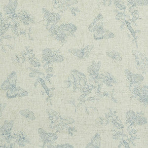 Baudin Butterfly Linen Blue 5011831 by Schumacher Wallpaper