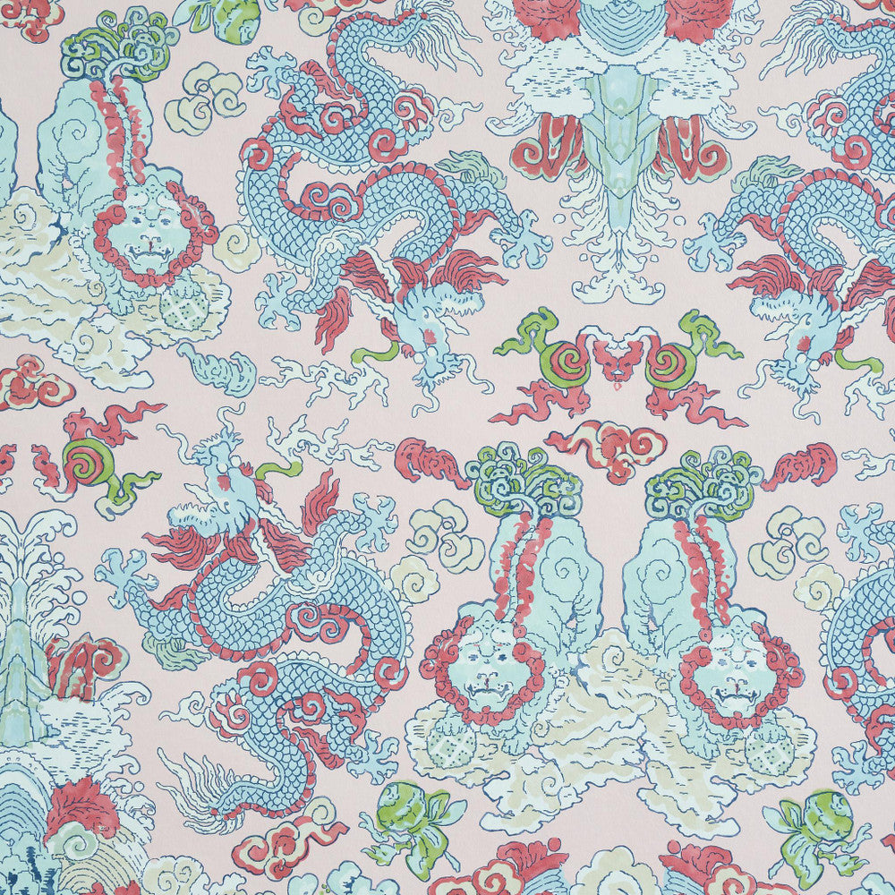 Magic Mountain Dragon Blush 5011591 by Schumacher Designer Wallpaper Perennial Favorites 27.0" - Swanky Fabrics -