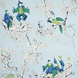 Chinoiserie Moderne Blue 5011650 by Schumacher Wallpaper