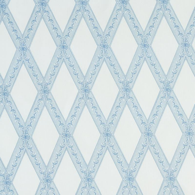 Les Losanges Toile Sky 179460 by Schumacher Designer Fabric Jill Lasersohn 4.5" - Swanky Fabrics -