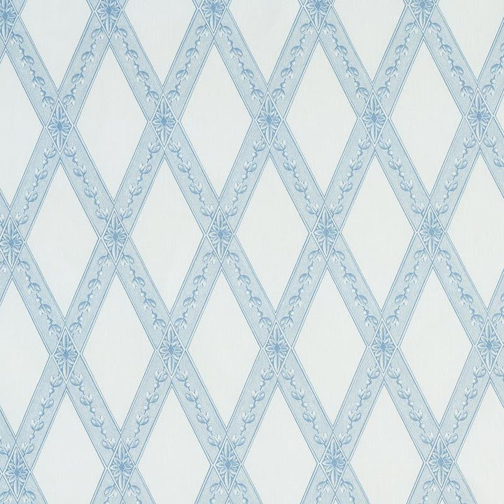 Les Losanges Toile Sky 179460 by Schumacher Designer Fabric Jill Lasersohn 4.5" - Swanky Fabrics -